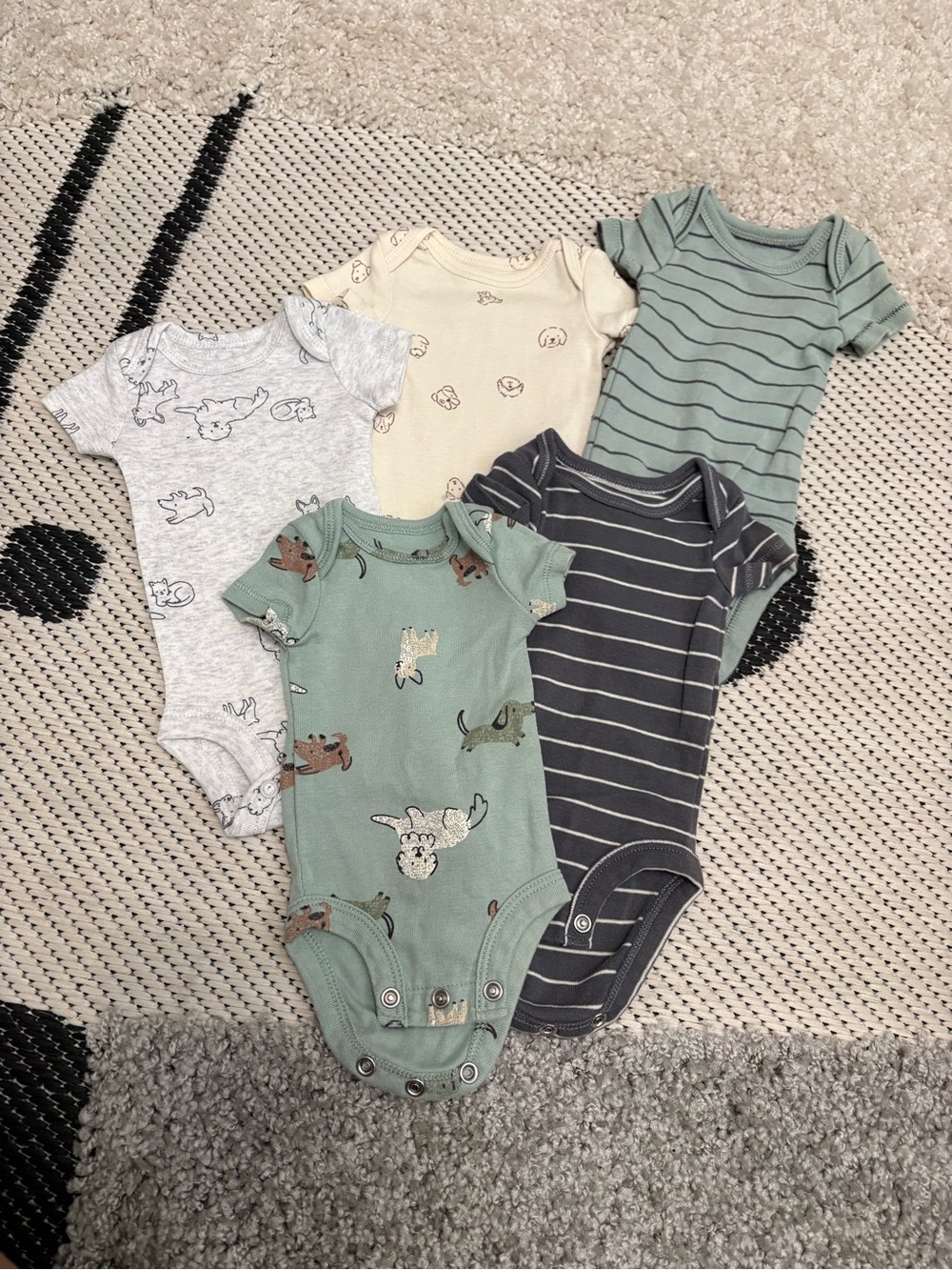 Carter’s Preemie Puppy 5-Piece Set of Short Sleeve Onesies